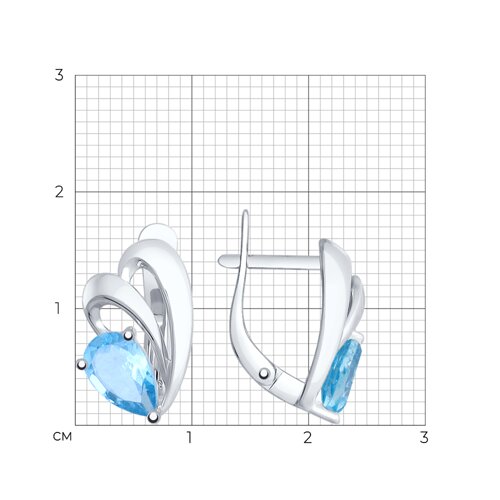 Серьги из серебра с топазами из серебро — вид 4