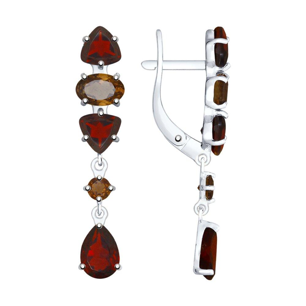 Серьги из серебра с полудрагоценными вставками - видео