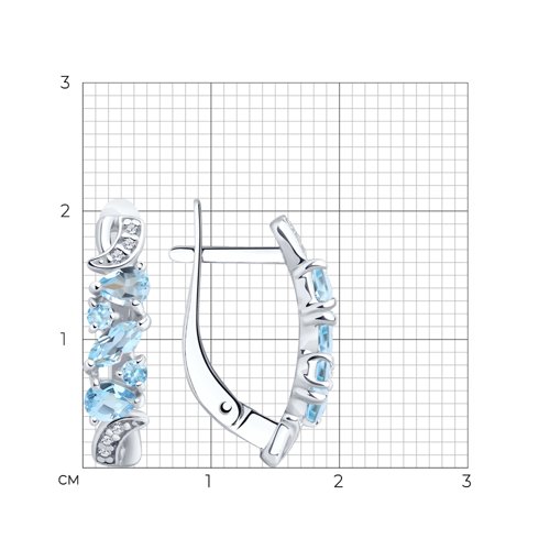 Серьги из серебра с топазами и фианитами из серебро — вид 4