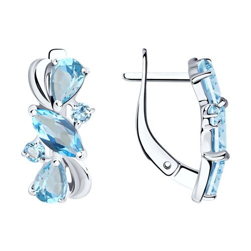 Серьги из серебра с топазами - видео на модели