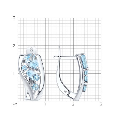 Серьги из серебра с топазами из серебро — вид 4