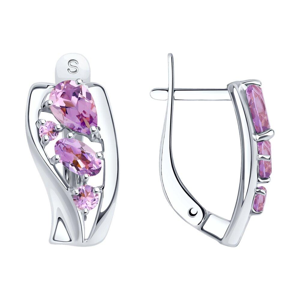 Серьги из серебра с аметистами