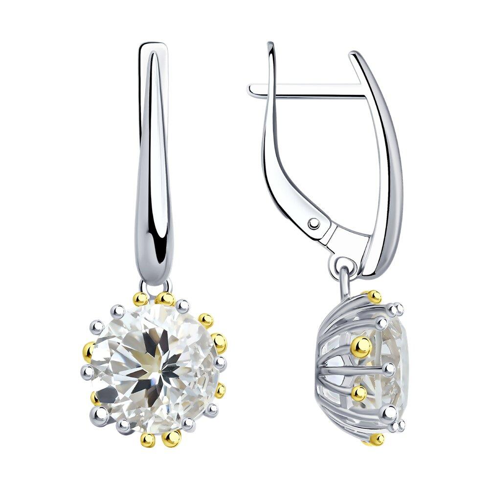 Серьги из золочёного серебра с горным хрусталем - видео на модели