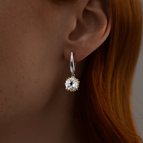 Серьги из золочёного серебра с горным хрусталем из серебро — вид 3