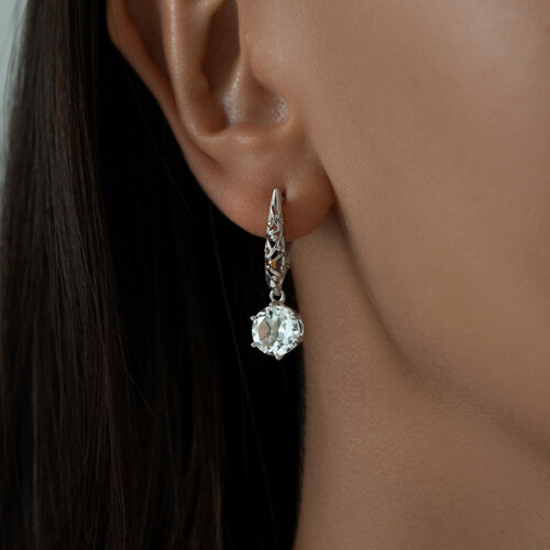 Серьги из золочёного серебра с горным хрусталем из серебро — вид 4