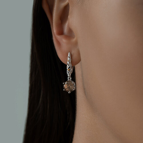 Серьги из золочёного серебра с раухтопазами из серебро — вид 3