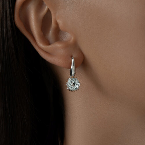 Серьги из золочёного серебра с горным хрусталем из серебро — вид 2