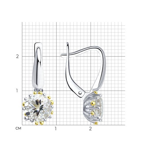 Серьги из золочёного серебра с горным хрусталем из серебро — вид 4