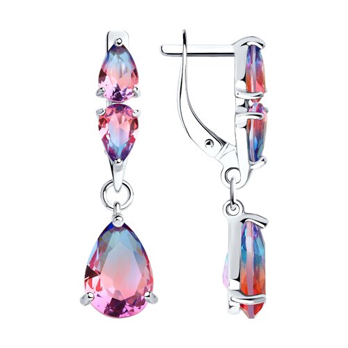 Серьги из серебра с ситаллами - видео на модели