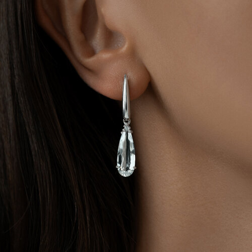 Серьги из серебра с горным хрусталем из серебро — вид 3