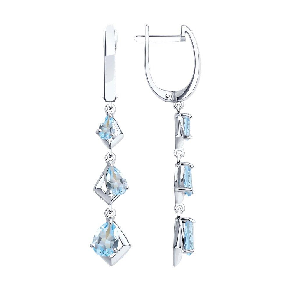 Серьги из серебра с топазами - видео на модели