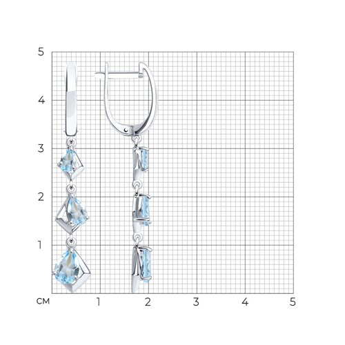 Серьги из серебра с топазами из серебро — вид 4