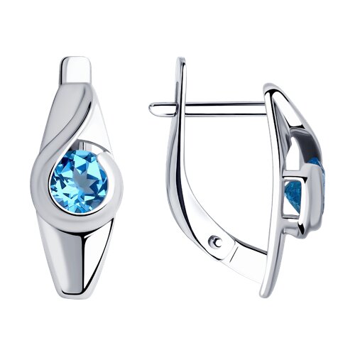 Серьги из серебра с топазами - видео на модели