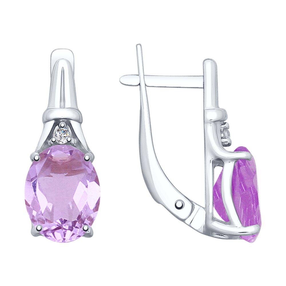 Серьги из серебра с аметистами