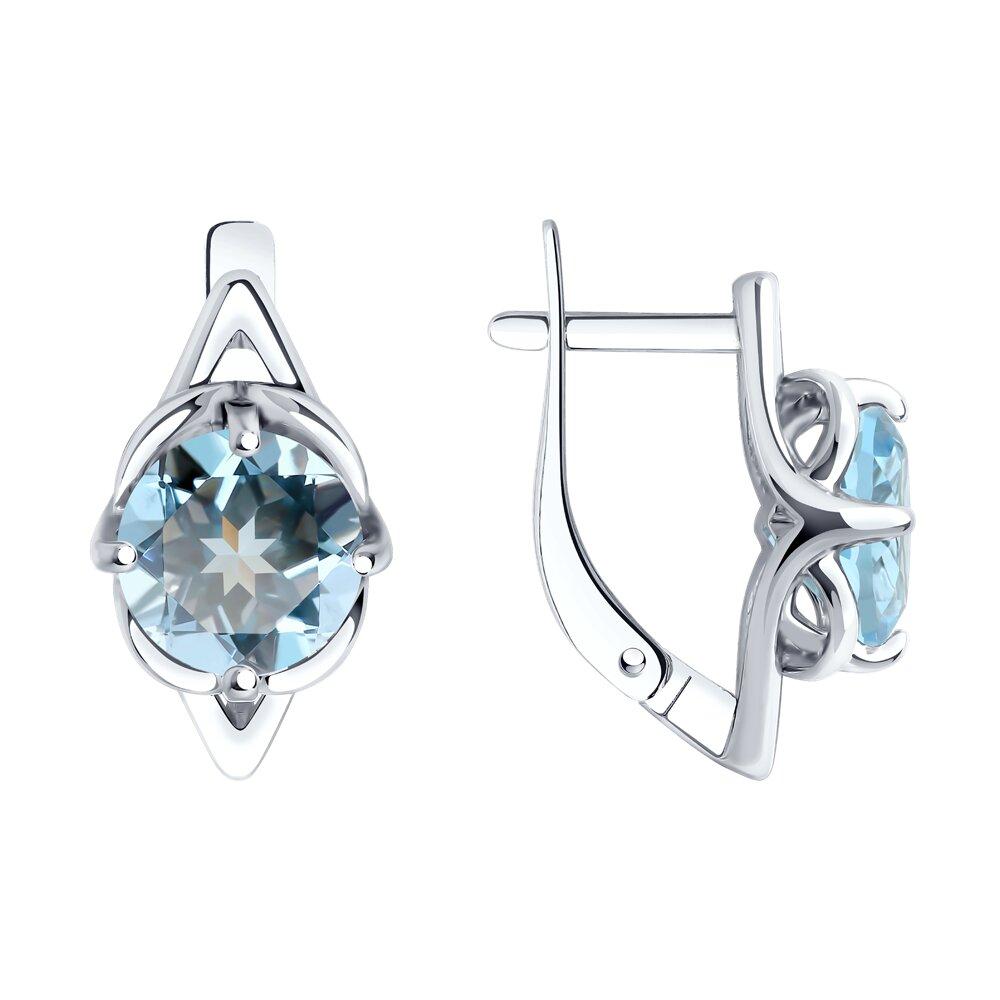 Серьги из серебра с топазами - видео на модели