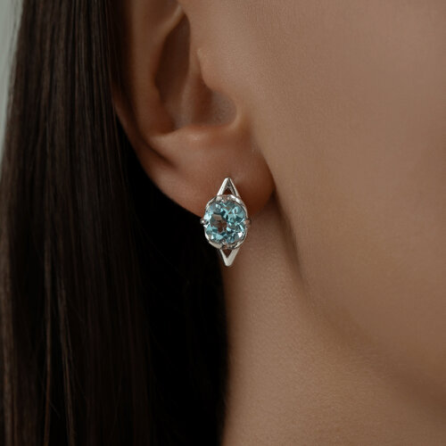 Серьги из серебра с топазами из серебро — вид 3