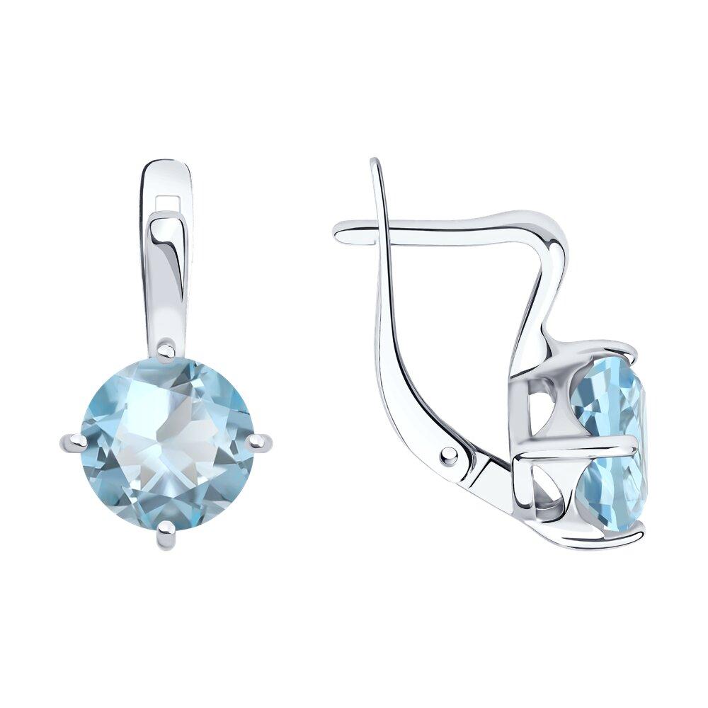 Серьги из серебра с топазами - видео на модели