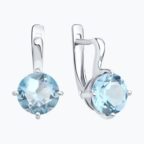 Серьги из серебра с топазами из серебро — вид 2