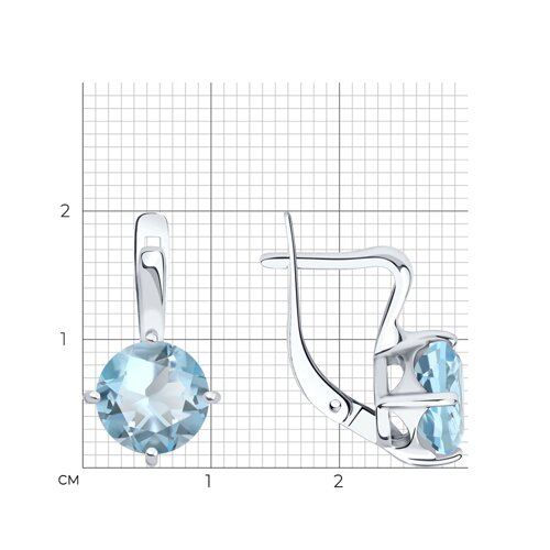 Серьги из серебра с топазами из серебро — вид 5