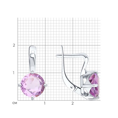 Серьги из серебра с аметистами из серебро — вид 5