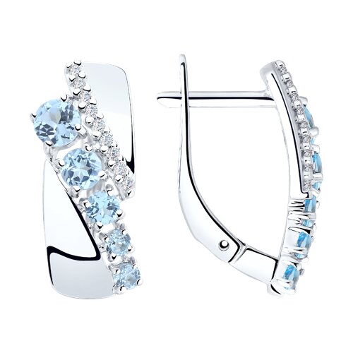 Серьги из серебра с топазами и фианитами - видео