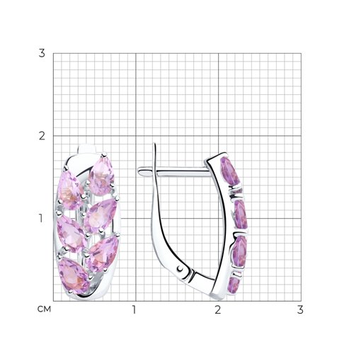 Серьги из серебра с аметистами из серебро — вид 4