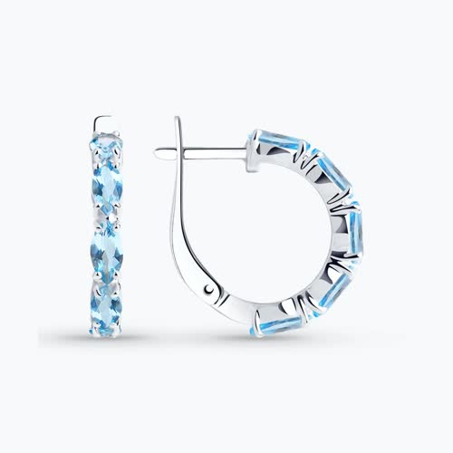 Серьги из серебра с топазами - видео на модели