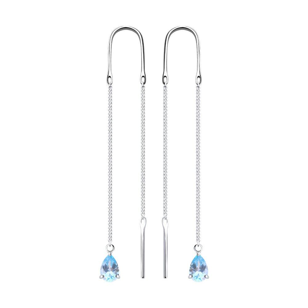 Серьги из серебра с топазами - видео на модели