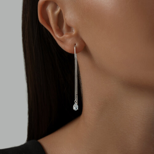 Серьги из серебра с топазами из серебро — вид 2