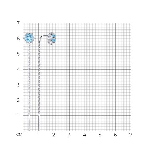 Серьги из серебра с топазами и фианитами из серебро — вид 4