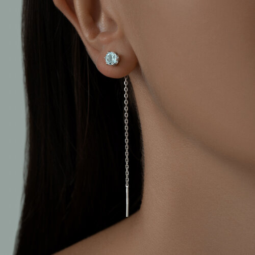 Серьги из серебра с топазами из серебро — вид 3