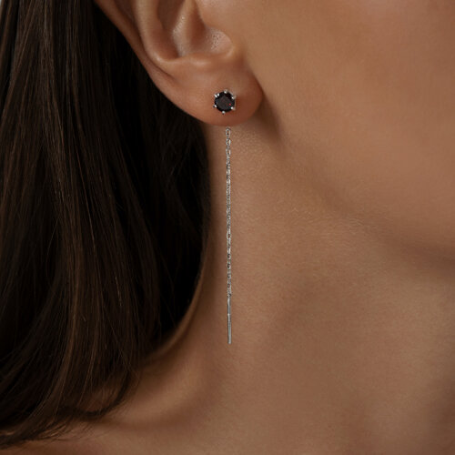 Серьги из серебра с гранатами из серебро — вид 2