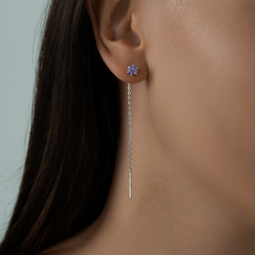 Серьги из серебра с аметистами из серебро — вид 2