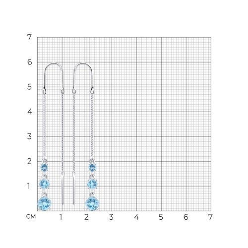 Серьги из серебра с топазами из серебро — вид 4