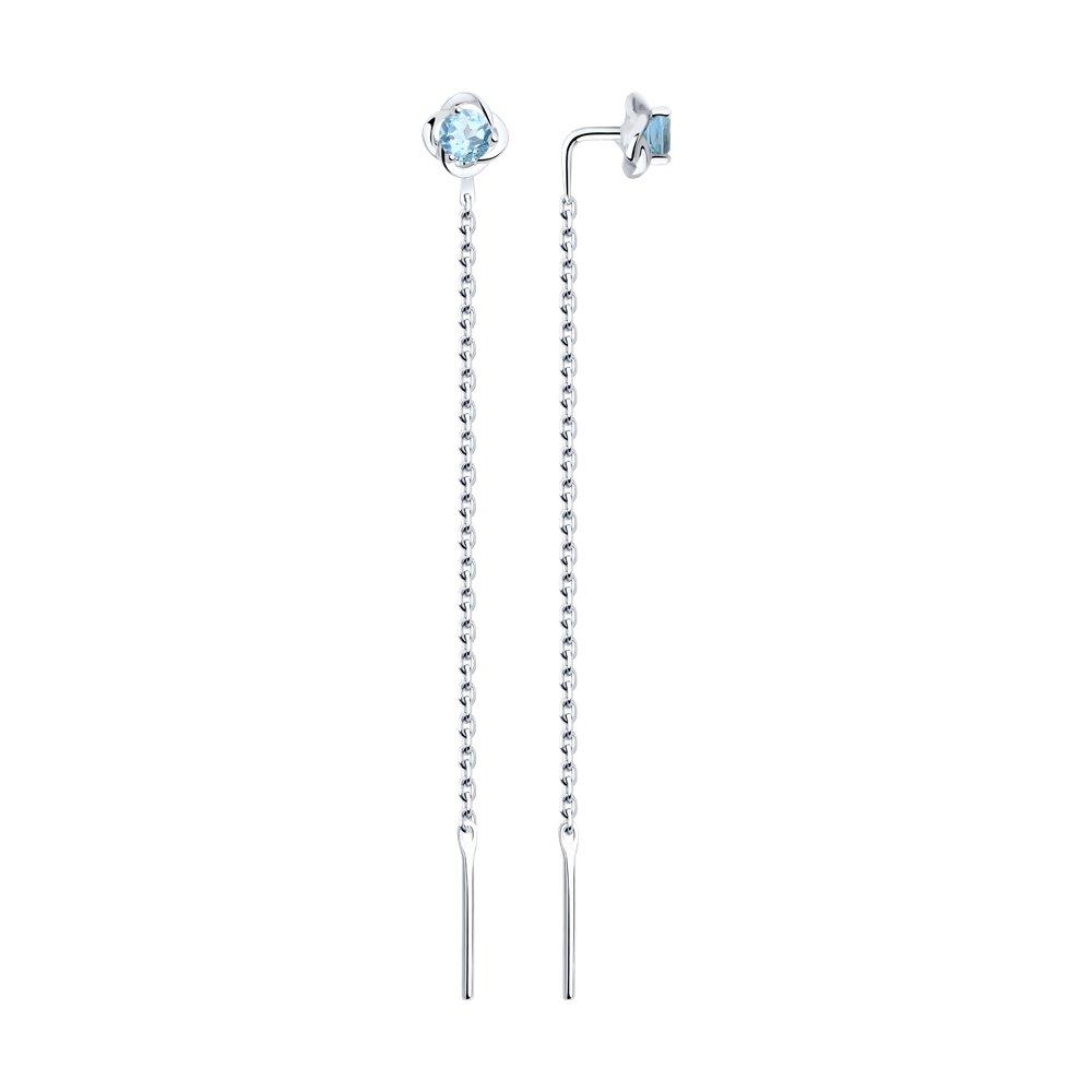 Серьги из серебра с топазами - видео на модели