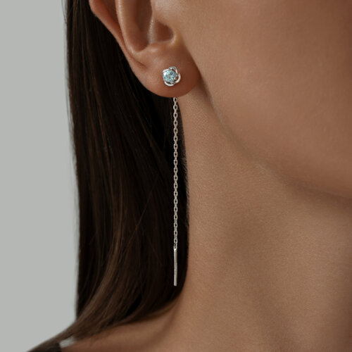 Серьги из серебра с топазами из серебро — вид 3