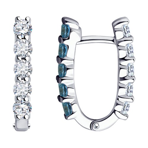 Серьги из серебра с лондон топазами и фианитами - видео