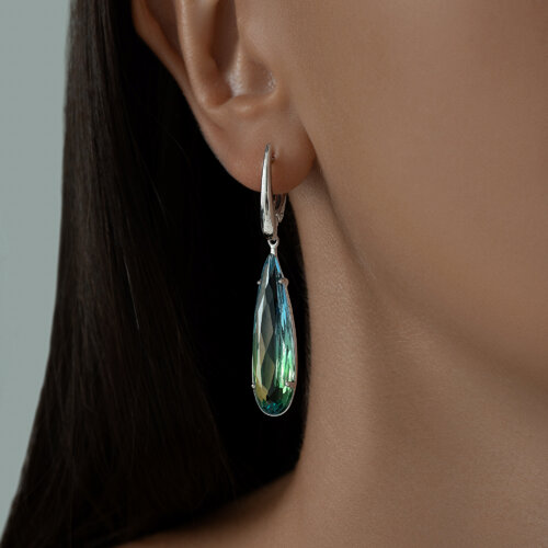 Серьги из серебра с ситалами синтетическими из серебро — вид 3