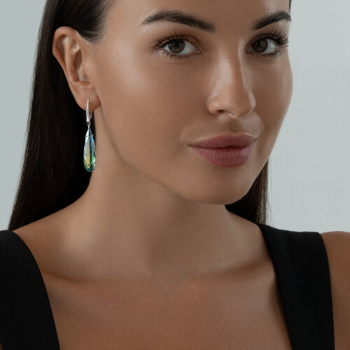 Серьги из серебра с ситалами синтетическими из серебро — вид 4