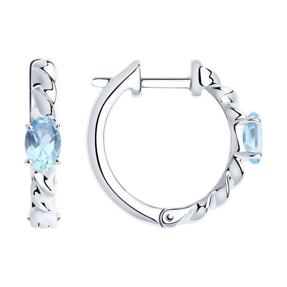 Серьги из серебра с топазами - видео на модели