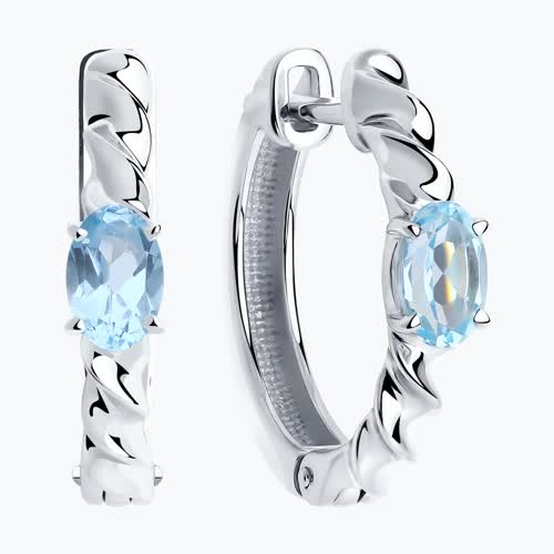 Серьги из серебра с топазами из серебро — вид 2