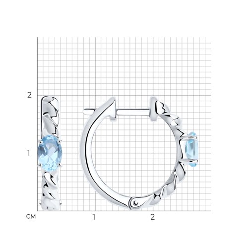 Серьги из серебра с топазами из серебро — вид 5