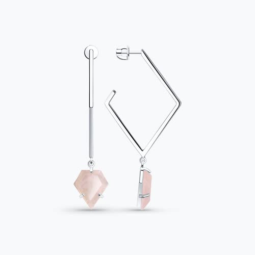 Серьги из серебра с кварцем - видео на модели