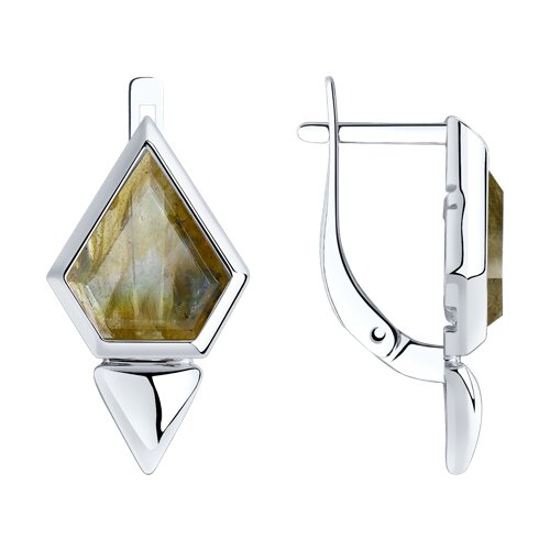 Серьги из серебра с лабрадоритами - видео на модели