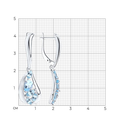 Серьги из серебра с топазами из серебро — вид 4