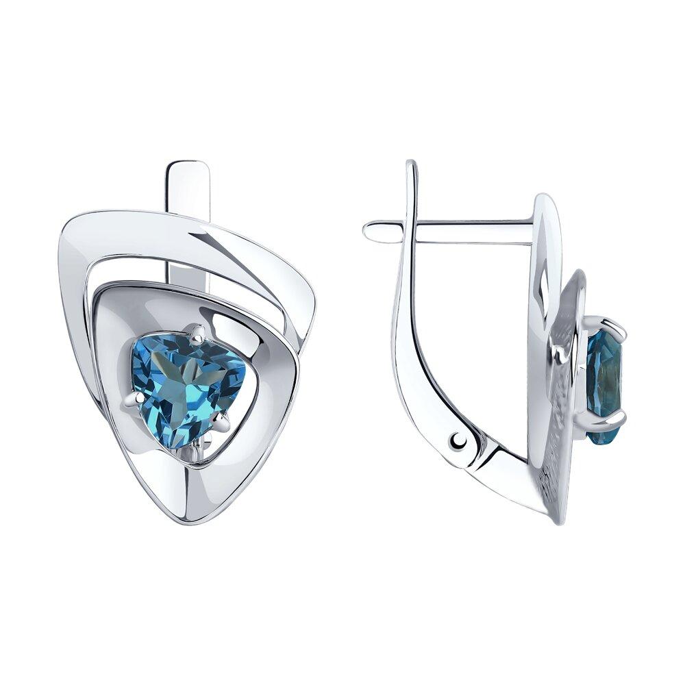 Серьги из серебра с лондон топазами - видео на модели