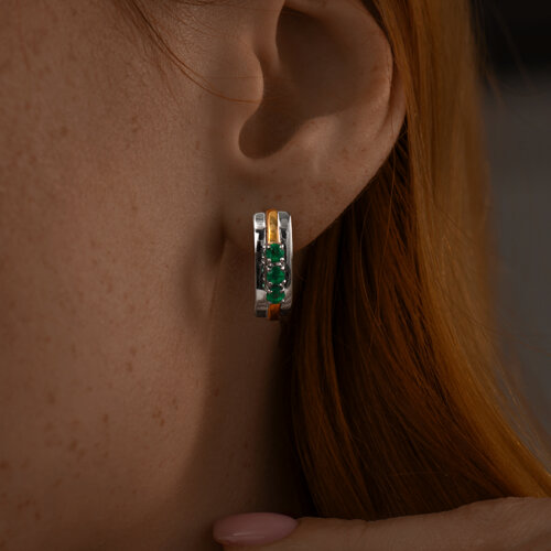 Серьги из золочёного серебра с агатами из серебро — вид 3