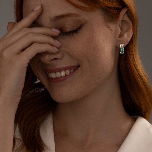 Серьги из золочёного серебра с агатами из серебро — вид 4