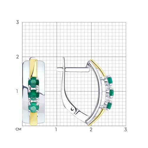 Серьги из золочёного серебра с агатами из серебро — вид 5