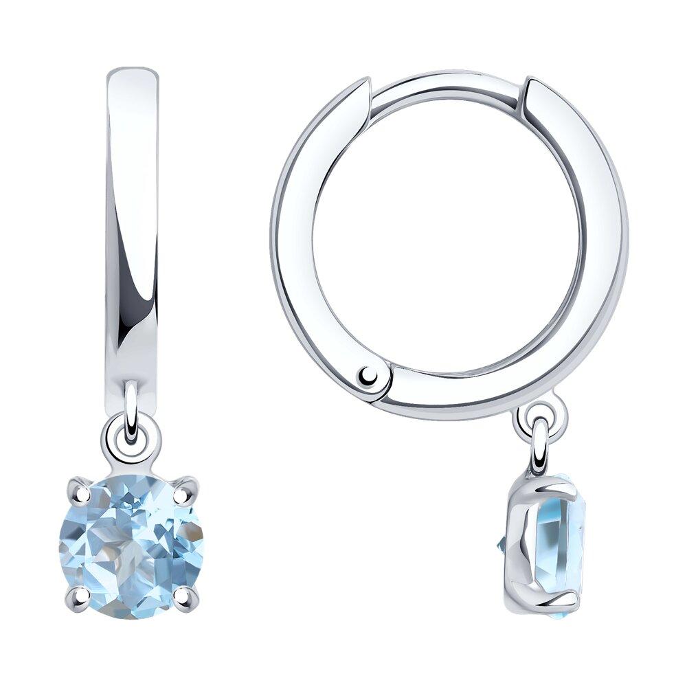 Серьги из серебра с топазами